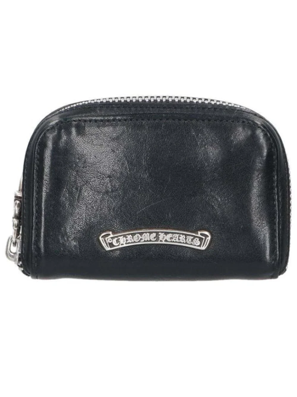 Chrome Hearts Coin Case Daga Round Zip Leather